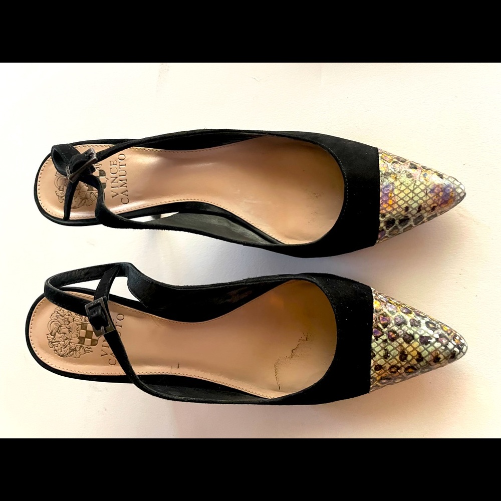 Vince Camuto Black/Mix Python Heels